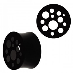 Plug bulles pour oreille acrylique noir gros diamètre FPLPP 17