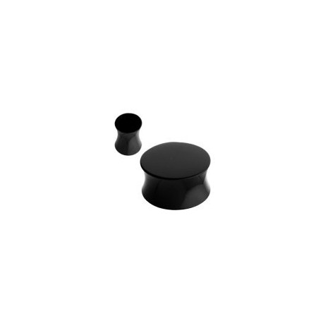 Plug pour oreille acrylique noir gros diamètre FPLPP