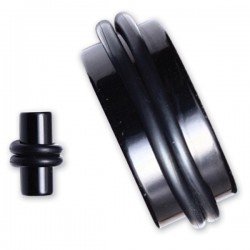 Plug pour oreille acrylique noir gros diamètre UPLBK