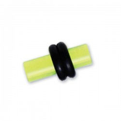 Plug pour oreille acrylique jaune vert fluo UV gros diamètre UPLGR