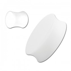 Plug incurvé pour oreille acrylique blanc gros diamètre FPLPP 03