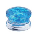 Plug incurvé paillettes bleu pour oreille acrylique gros diamètre PLFP 04