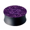 Plug incurvé paillettes violet pour oreille acrylique gros diamètre PLFP 2 PU