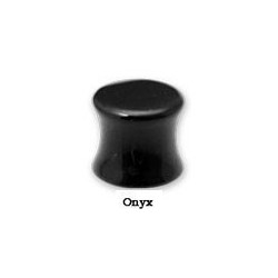 Plug incurvé Onyx pour oreille pierre semi précieuse gros diamètre SFLP A