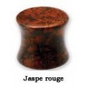 Plug incurvé Jaspe Rouge pour oreille pierre semi précieuse gros diamètre SFPL C