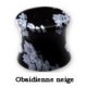 Plug incurvé Obsidienne Neige pour oreille pierre semi précieuse gros diamètre SFLP D