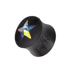 Plug incurvé oreille avec étoile brillant nacré corne gros diamètre HOPJ 01AB