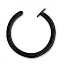 Anneau ouvert pour le nez ou faux anneau de piercing acier noir BKONR