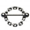 Bijoux téton motif anneau chaine - barre 1,6 mm acier 316L SNS 30