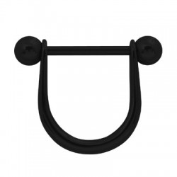 Bijoux téton motif demi anneau - barre 1,6 mm acier noir BKNS 01