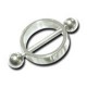 Bijoux téton motif anneau et boules- barre 1,6 mm acier NS