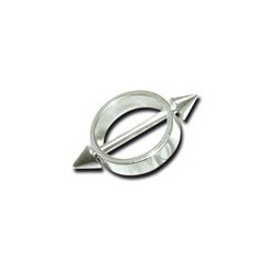 Bijoux téton motif anneau et pics- barre 1,6 mm acier NSC