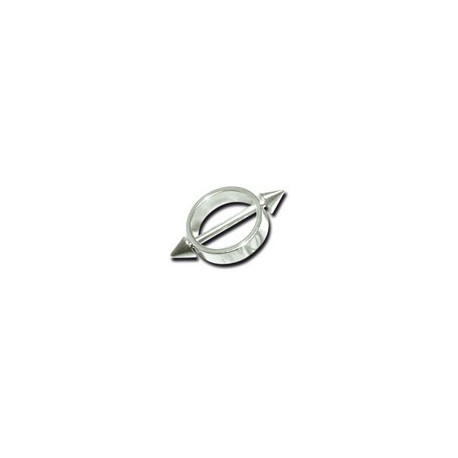 Bijoux téton motif anneau et pics- barre 1,6 mm acier NSC