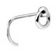 Bijou piercing nez plat motif anneau avec boule tige tire-bouchon acier 316L DSNO 01 D