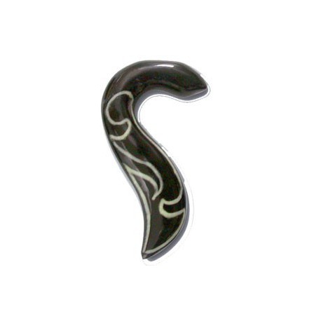Elargisseur forme tribal oreille corne noir gros diamètre IHT 1