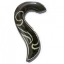 Elargisseur forme tribal oreille corne noir gros diamètre IHT 1 BK