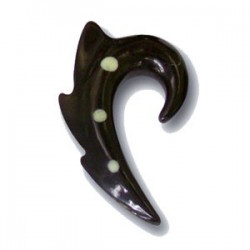 Elargisseur forme tribal oreille corne noir gros diamètre IHT 4 BK