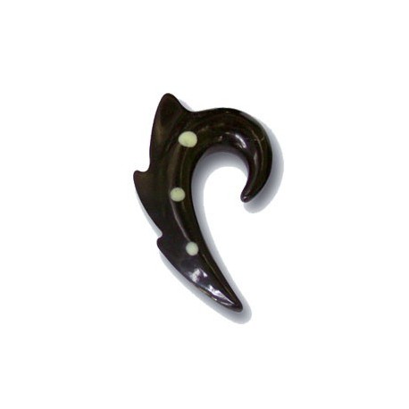 Elargisseur forme tribal oreille corne noir gros diamètre IHT 4 BK