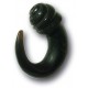 Elargisseur forme spirale tribal oreille corne noir gros diamètre ICC