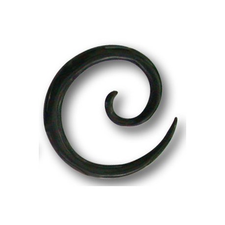 Elargisseur forme spirale oreille corne noir gros diamètre ISP BK