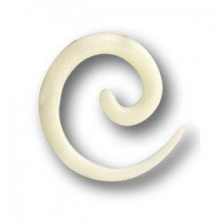 Elargisseur forme spirale oreille os blanc gros diamètre ISP WH