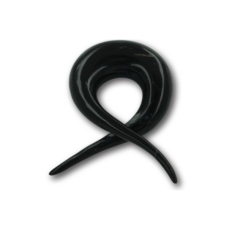 Elargisseur forme vrillé oreille corne noir gros diamètre ITW 2 BK