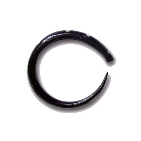 Elargisseur recourbé avec point blanc pour oreille corne noir gros diamètre IR1B BK