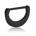Bijou téton motif demi anneau - barre 1,6 mm acier noir BKSNC 09
