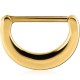 Bijou téton motif demi anneau - barre 1,6 mm acier doré or fin GPSNC 09