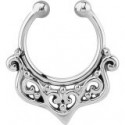 Faux septum anneau motif baroque acier chirurgical FS 15