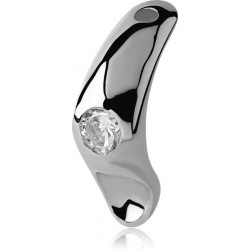 Accessoire de recouvrement avec un strass pour bijou intime en acier SCIS 01