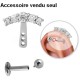 Accessoire pour piercing de cartilage avec strass en acier 316L TIPP 002