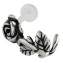 Labret Bioflex ® pour contour oreille avec une rose acier à clipper BOLBKTC 07