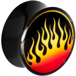 Plug avec motif flamming acrylique gros diamètre PLFPL057