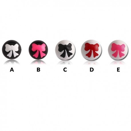 Boule acrylique dessin noeud papillon, à visser 1,6 mm UPD 73