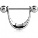 Bijou téton motif demi anneau - barre 1,6 mm acier SNS 20
