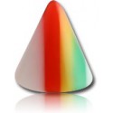 Pic ou cone acrylique couleur rasta, à visser 1,2 mm MNRAC