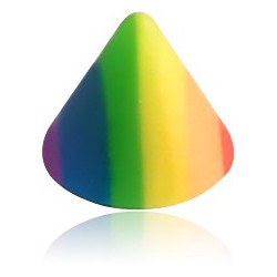 Pic ou cone rainbow acrylique couleur arc en ciel, à visser 1,2 mm MURNC
