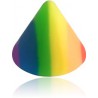 Pic ou cone rainbow acrylique couleur arc en ciel, à visser 1,2 mm MURNC