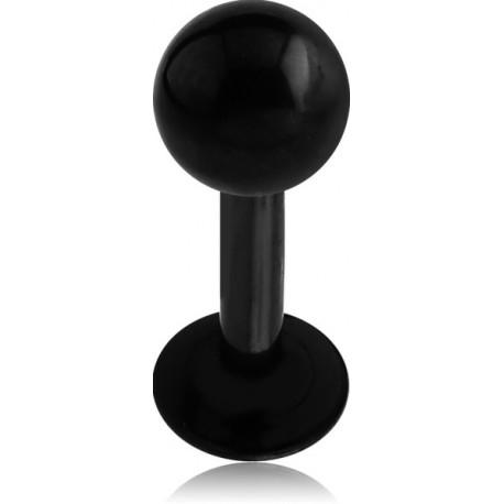 Bijou labret 1,6 mm acier noir avec boule à visser BKLB