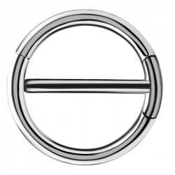 Bijou téton avec contour anneau - barre 1,6 mm acier 316L SNC 15