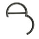 Bijou téton avec contour anneau - barre 1,6 mm acier noir BKSNC 15