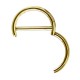 Bijou téton avec contour anneau - barre 1,6 mm acier doré or fin GPSNC 15