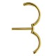 Bijou téton avec contour anneau - barre 1,6 mm acier doré or fin GPSNC 15