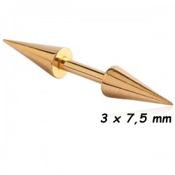Barre droite 1,2 mm acier doré or fin pics ou cones GPMBLLC