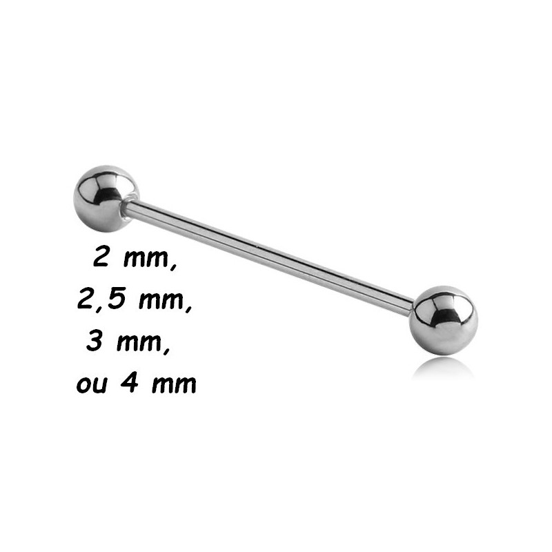 Piercing barre acier 6mm x 1,2mm Pary Barre pince piercing oreille