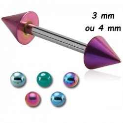 Barre droite 1,2 mm acier coloré anodisé pics ou cones MBLAC
