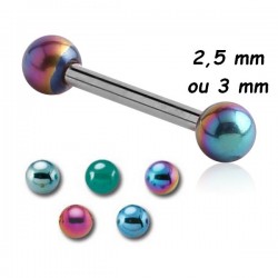 Barre droite 1,2 mm acier coloré anodisé boules MBLA