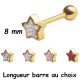 Bijou langue acier doré or fin motif étoile, Crystal Line avec strass en cristal swarovski GPBLCJS