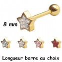 Bijou langue acier doré or fin motif étoile, Crystal Line avec strass en cristal swarovski GPBLCJS